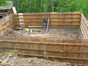 Foundation forms in place